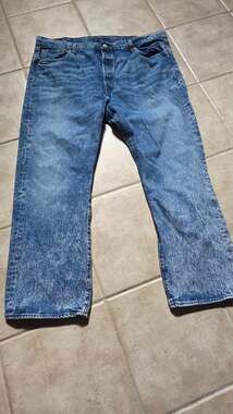 Levi's 501 Button Fly Acid Wash Jeans Size W42 L30